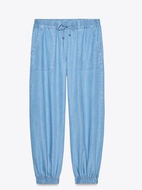 Zara cuffed jogger pants light indigo L